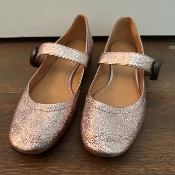Coach Lexi Mary-Jane Metallic Pink Flats - size 6 - Picture 4 of 9